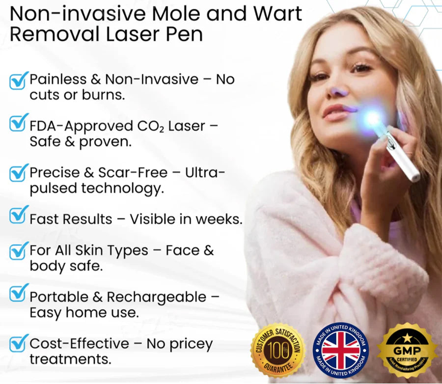 LOVILDS™ Stylo Laser Non Invasif pour l’Élimination des Grains de Beauté et des Verrues